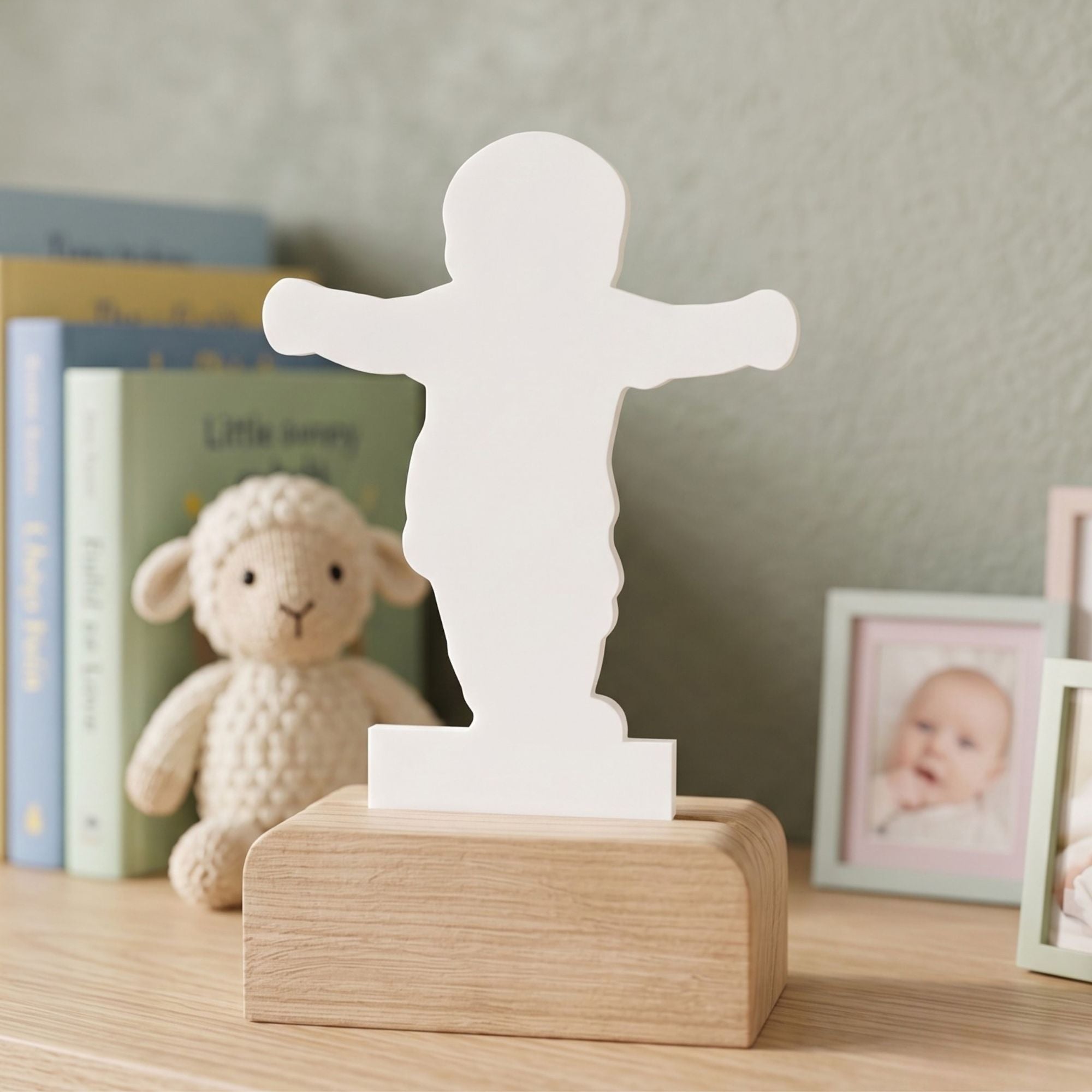 Shayona Gift Shop-Personalized Baby Photo Cutout Standee with Name | Custom Kids Tabletop Wooden Acrylic Frame Gift for Birthday & Milestones