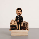 Shayona Gift Shop-Personalized Lawyer & Advocate Caricature Wooden Standee | Custom Photo Gift for Attorney, Law Graduate & LLB Professional