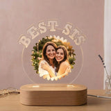 Shayona Gift Shop- Best Sis Custom LED Acrylic Lamp | Personalized Photo Frame Gift | Brother Sister Rakshabandhan Special