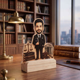 Shayona Gift Shop-Personalized Lawyer & Advocate Caricature Wooden Standee | Custom Photo Gift for Attorney, Law Graduate & LLB Professional