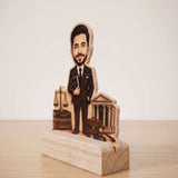 Shayona Gift Shop-Personalized Lawyer & Advocate Caricature Wooden Standee | Custom Photo Gift for Attorney, Law Graduate & LLB Professional