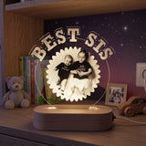 Shayona Gift Shop- Best Sis Custom LED Acrylic Lamp | Personalized Photo Frame Gift | Brother Sister Rakshabandhan Special