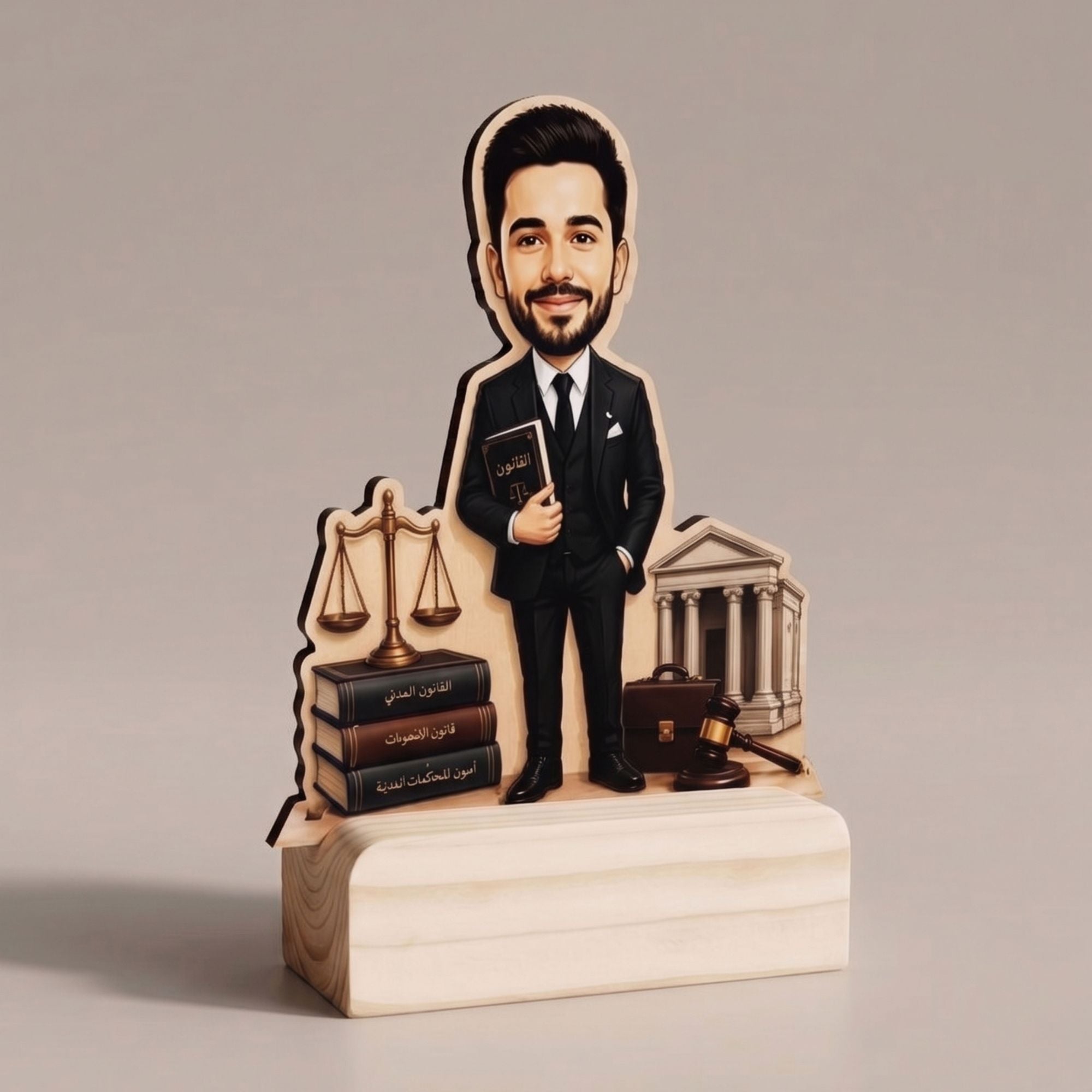 Shayona Gift Shop-Personalized Lawyer & Advocate Caricature Wooden Standee | Custom Photo Gift for Attorney, Law Graduate & LLB Professional