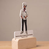 Shayona Gift Shop Personalized Chef & Event Host Caricature Wooden Standee | Custom  photo Frame Gift for Masterchef, Anchor & Caterer