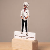 Shayona Gift Shop Personalized Chef & Event Host Caricature Wooden Standee | Custom  photo Frame Gift for Masterchef, Anchor & Caterer
