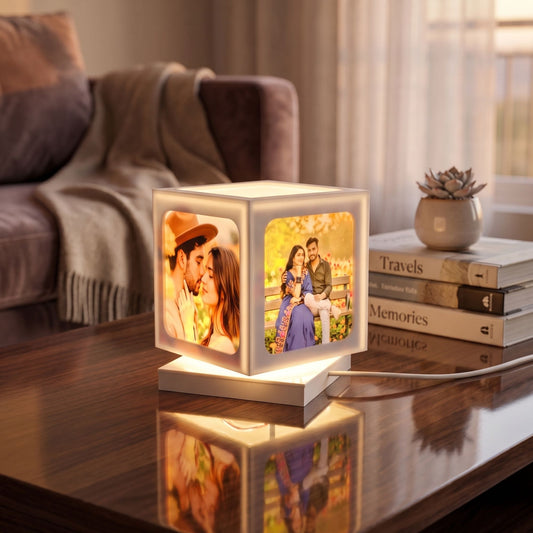 Shayona Gift Shop-Personalized Photo LED Table Lamp | Custom Couple Photo Night Lamp | Romantic Birthday, Anniversary & Wedding Gift for Husband, Wife, Boyfriend & Girlfriend