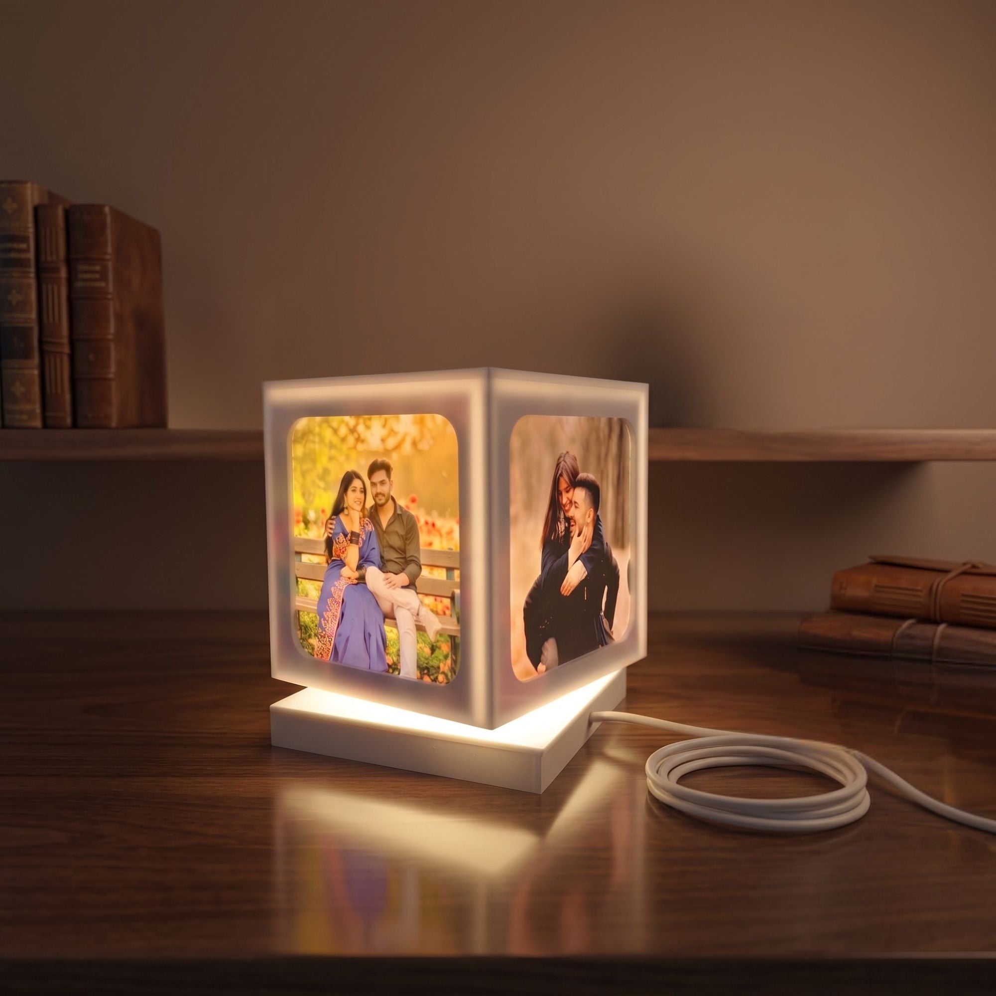 Shayona Gift Shop-Personalized Photo LED Table Lamp | Custom Couple Photo Night Lamp | Romantic Birthday, Anniversary & Wedding Gift for Husband, Wife, Boyfriend & Girlfriend