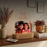 SHAYONA Raksha Bandhan Personalized 3D Illusion Digital UV Photo LED Night Lamp, Rakhi Gift for Brother, bhaibeej, Sister or Siblings - Multicolor with Remote Control 28x18 cm