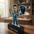 Shayona Gift Shop-Personalized Cricket Caricature Tabletop Standee | Custom Sports Photo Gift for Him, Cricket Players, Coaches, and Fans