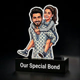 Shayona Gift Shop-Custom Father's Day Acrylic Caricature Standee – Personalized "Daddy's Little Princess" Photo Cutout, Unique Birthday Gift for Dad from Daughter, Custom Cartoon Portrait Desk