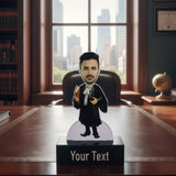 Shayona Gift Shop-Custom Lawyer Caricature Photo Standee - Personalized Advocate Acrylic Cutout, Bespoke Judge & Legal Professional Gift with Engraved Name Base, Law Office Decor