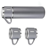 Shayona Stainless Steel Grey Vacuum Flask With 2 Cups Gift Set, For Office