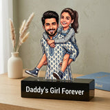 Shayona Gift Shop-Custom Father's Day Acrylic Caricature Standee – Personalized "Daddy's Little Princess" Photo Cutout, Unique Birthday Gift for Dad from Daughter, Custom Cartoon Portrait Desk