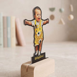 Shayona Gift Shop-Personalized Baby Photo Cutout Standee with Name | Custom Kids Tabletop Wooden Acrylic Frame Gift for Birthday & Milestones