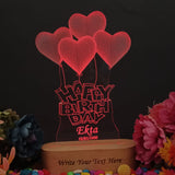 SHAYONA 3D Illusion Table LED lamp | Heart Shape Customized Name Lamp for Birthday,for brother,sister,wife,husband Best Gift for Anyone- Wooden Base muticolor Light. Size : 9x6 inch
