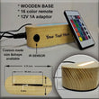 Wooden Base  Multi color with Remote Acrylic Display Stand for Crystals Glass Art