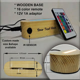 Wooden Base  Multi color with Remote Acrylic Display Stand for Crystals Glass Art