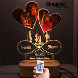 Personalized Photo With Name And Date  Acrylic LED Table Lamp