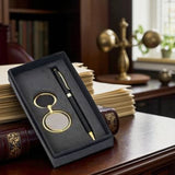Shayona Premium Pen & Keychain Gift Set – Elegant Black & Gold Combo in Gift Box | Corporate, Office & Personal Gifting for Men & Women