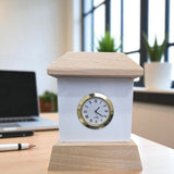 Shayona Gift Shop Elegant Wooden Mantel-Style Desk Clock with Roman Numerals – Classic Quartz Table Clock for Home or Office