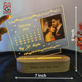 Shayona Customized/Personalized 3D Illusion Calendar Photo Frame With Name Date And Photo | Best wedding / Marriage anniversary Gift For Couple, Husband or Wife