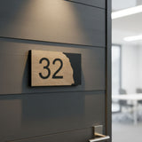 Shayona Personalized Modern House Number Sign  - Premium Wood & Black Layered Address Plate - Weather Resistant