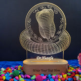 Shayona Gift Shop-Personalized Dentist Tooth Emblem 3D Acrylic LED Night Light | Custom Doctor Name Engraved Desk Lamp with Wooden Base | Professional Gift for Dentists, Dental Surgeons & Students
