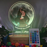 Shayona Personalize Acrylic 3D LED UV Printed Photo moon Lamp, Multicolor