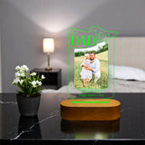 Shayona Gift Shop-Best Dad Ever – Personalized LED Acrylic Lamp with Photo | Wooden Base | Father’s Day/Birthday Gift for Dad