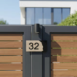 Shayona Personalized Modern House Number Sign  - Premium Wood & Black Layered Address Plate - Weather Resistant