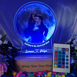 Shayona Personalize Acrylic 3D LED UV Printed Photo moon Lamp, Multicolor