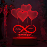 Personalized 3D illusion LED infinity Love Lamp