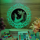 Shayona Gif Sop-Personalized Couple Photo Acrylic LED Lamp | Custom Engraved Photo Frame Night Light with Wooden Base | Romantic Gift for Valentine's Day, Anniversary & Birthday
