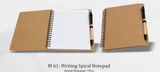 Eco-Friendly Spiral Notebook with Pen | A5 Size Writing Journal | Kraft Cover Office & Corporate Notebook | Customized Promotional Gift Diary