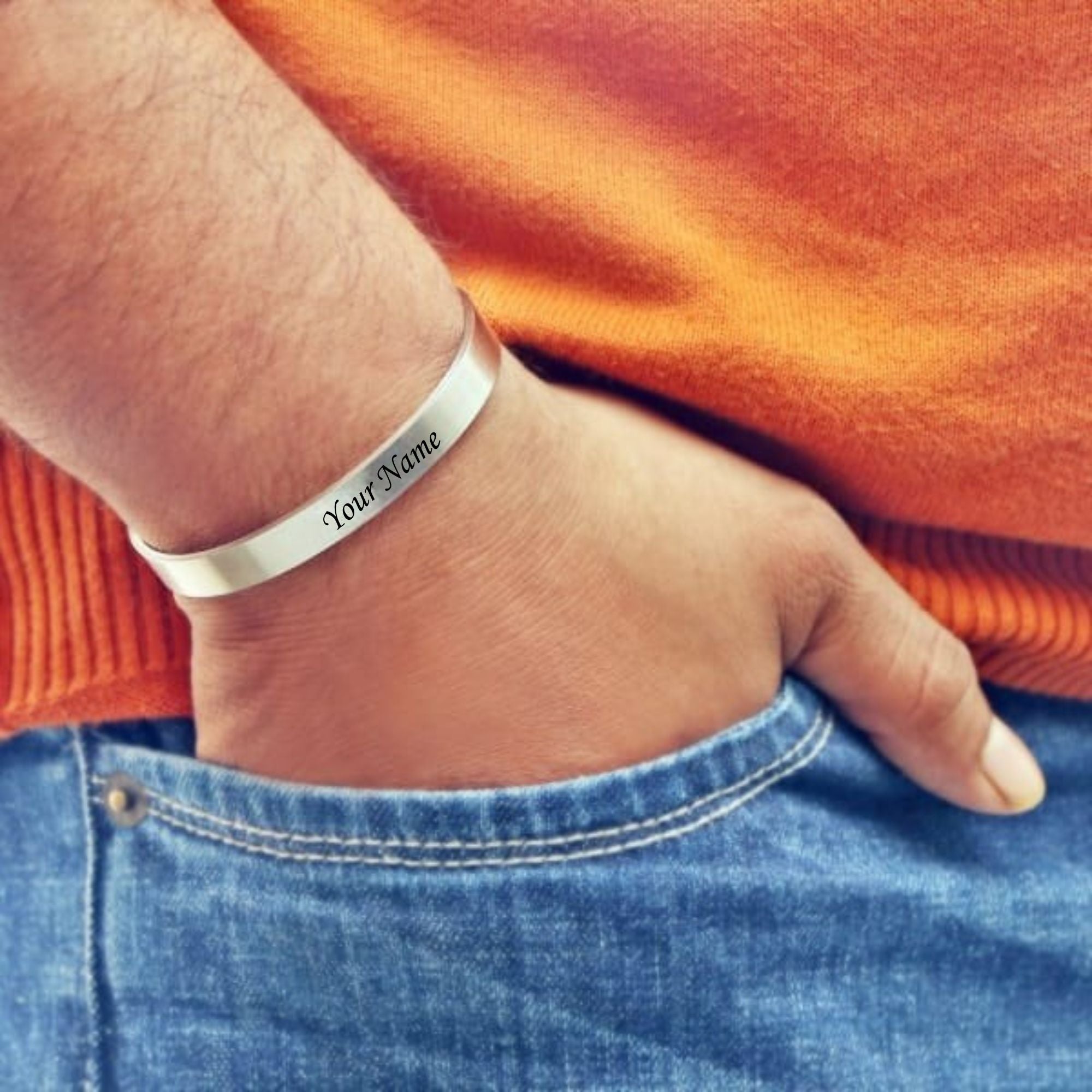 Shayona  Customized Matte Stainless  Kada  Bangle Bracelet Unisex Bracelet For Man & Women