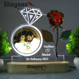 Shayona  Personalized 3D illusion Engagement( Ring Ceremony ) LED Table Lamp, valentine day