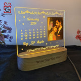 Shayona Customized/Personalized 3D Illusion Calendar Photo Frame With Name Date And Photo | Best wedding / Marriage anniversary Gift For Couple, Husband or Wife