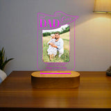 Shayona Gift Shop-Best Dad Ever – Personalized LED Acrylic Lamp with Photo | Wooden Base | Father’s Day/Birthday Gift for Dad