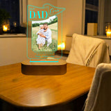 Shayona Gift Shop-Best Dad Ever – Personalized LED Acrylic Lamp with Photo | Wooden Base | Father’s Day/Birthday Gift for Dad