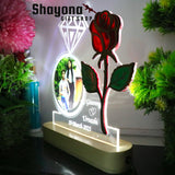 Shayona  Personalized 3D illusion Engagement( Ring Ceremony ) LED Table Lamp, valentine day