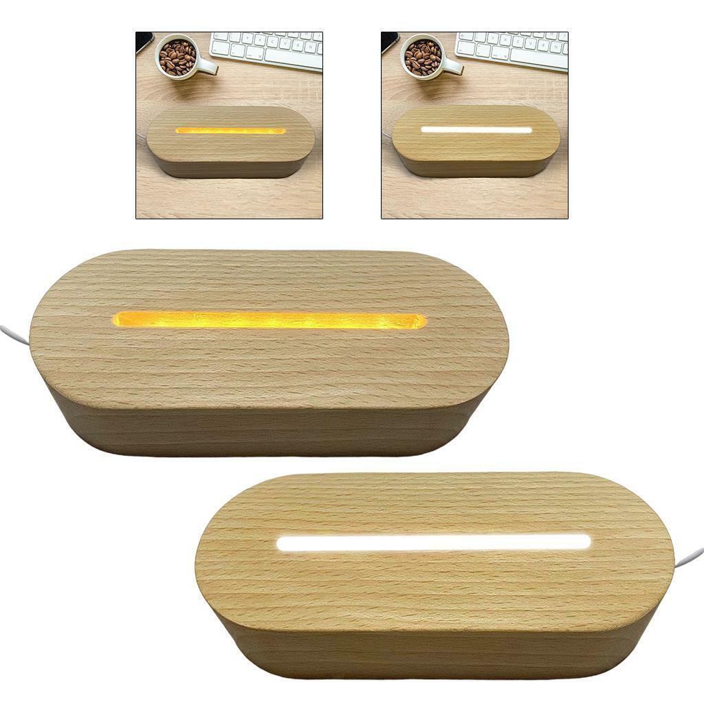 Wooden Base  Multi color with Remote Acrylic Display Stand for Crystals Glass Art
