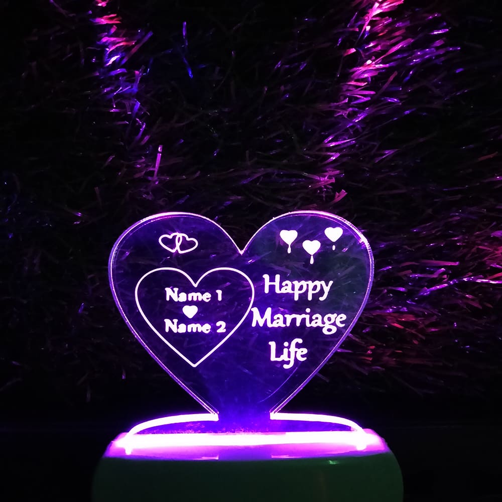 Personalize Single Heart Plug in Lamp