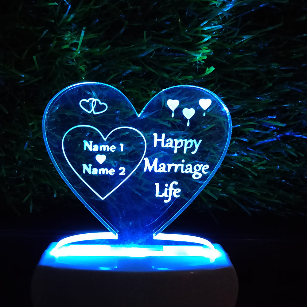 Personalize Single Heart Plug in Lamp
