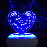 Personalize Heart Plug in Lamp
