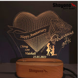 Personalized Marriage Anniversary with Name And date Acrylic LED Table Lamp